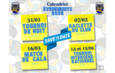 Les dates à retenir pour la 2e partie de la saison 2024/2025.